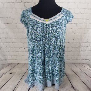 Ellen Tracy Women’s Short Sleeve Flutter Top sz M